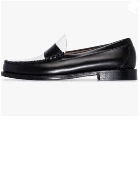 FOWT Black/White Men Stylish Round Toe Slip On Comfortable Comfy Low Heel Loafer